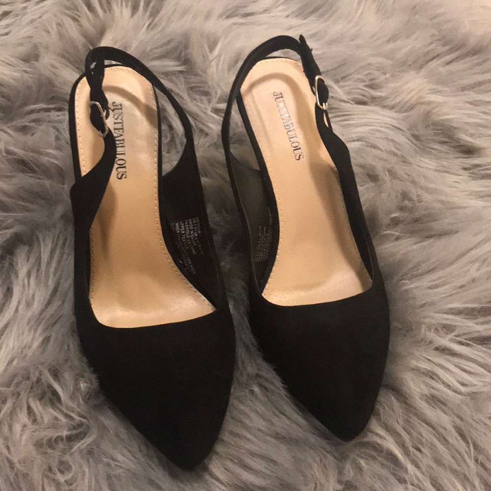 Like new- black sling backs